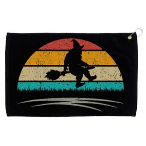 Bigfoot Drive A Stick Halloween Witch Broom Gifts Retro Grommeted Golf Towel