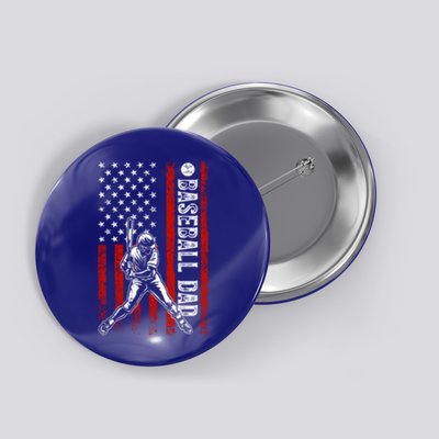 Baseball Dad American Flag For Dad Game Day Fathers Day Gift Button