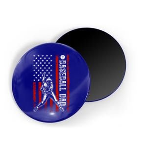 Baseball Dad American Flag For Dad Game Day Fathers Day Gift Magnet