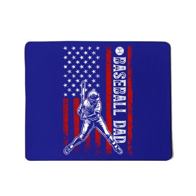 Baseball Dad American Flag For Dad Game Day Fathers Day Gift Mousepad