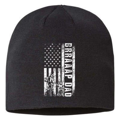 BRRAAAP DAD American Flag Dirt Bike Motocross Father's Day Sustainable Beanie