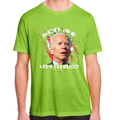 Biden Dazed And Very Confused Funny Anti Joe Biden Us Flag Adult ChromaSoft Performance T-Shirt