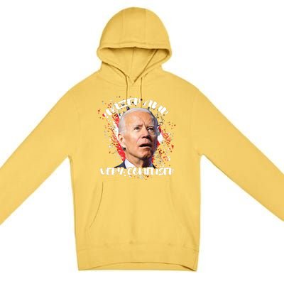 Biden Dazed And Very Confused Funny Anti Joe Biden Us Flag Premium Pullover Hoodie