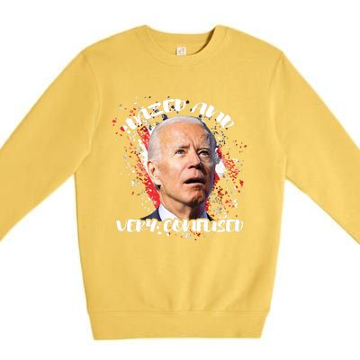 Biden Dazed And Very Confused Funny Anti Joe Biden Us Flag Premium Crewneck Sweatshirt