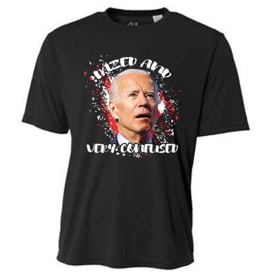 Biden Dazed And Very Confused Funny Anti Joe Biden Us Flag Cooling Performance Crew T-Shirt