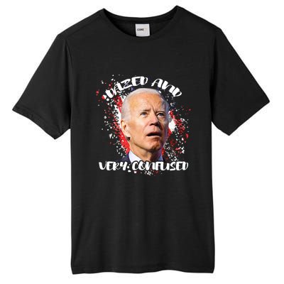 Biden Dazed And Very Confused Funny Anti Joe Biden Us Flag Tall Fusion ChromaSoft Performance T-Shirt