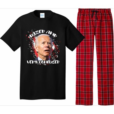 Biden Dazed And Very Confused Funny Anti Joe Biden Us Flag Pajama Set