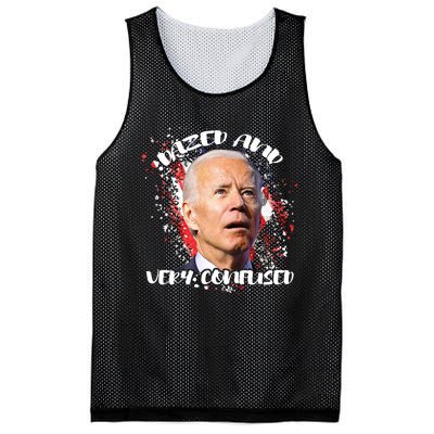 Biden Dazed And Very Confused Funny Anti Joe Biden Us Flag Mesh Reversible Basketball Jersey Tank