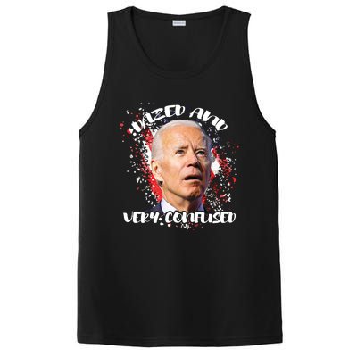 Biden Dazed And Very Confused Funny Anti Joe Biden Us Flag PosiCharge Competitor Tank