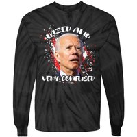 Biden Dazed And Very Confused Funny Anti Joe Biden Us Flag Tie-Dye Long Sleeve Shirt