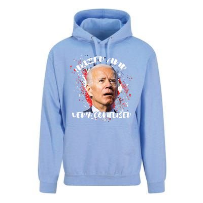 Biden Dazed And Very Confused Funny Anti Joe Biden Us Flag Unisex Surf Hoodie