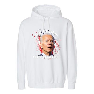 Biden Dazed And Very Confused Funny Anti Joe Biden Us Flag Garment-Dyed Fleece Hoodie