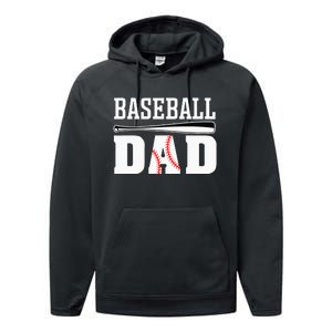 Baseball Dad Apparel Dad Baseball Performance Fleece Hoodie