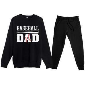 Baseball Dad Apparel Dad Baseball Premium Crewneck Sweatsuit Set