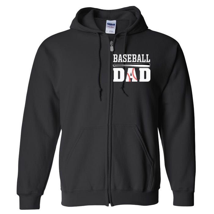 Baseball Dad Apparel Dad Baseball Full Zip Hoodie