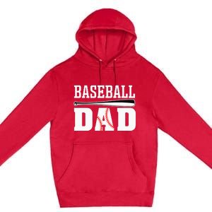 Baseball Dad Apparel Dad Baseball Premium Pullover Hoodie