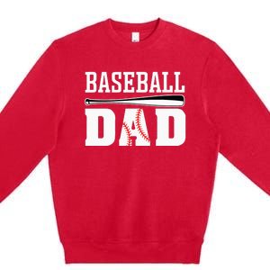 Baseball Dad Apparel Dad Baseball Premium Crewneck Sweatshirt