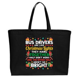 Bus Drivers Are Like Christmas Lights Christmas Bus Driver Cotton Canvas Jumbo Tote