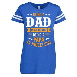 Being Dad And Papa Father's Day Enza Ladies Jersey Football T-Shirt