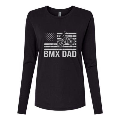 BMX Dad American Flag Gift Womens Cotton Relaxed Long Sleeve T-Shirt