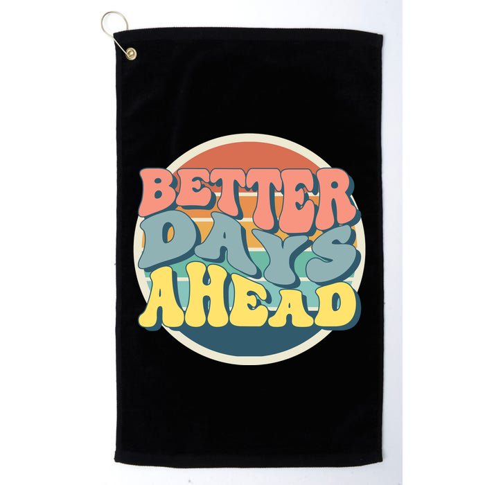 Better Days Ahead Retro Sunset Golf Towel