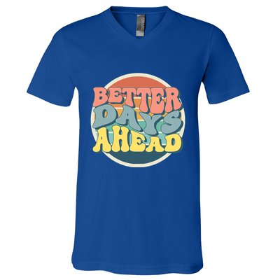 Better Days Ahead Retro Sunset V-Neck T-Shirt