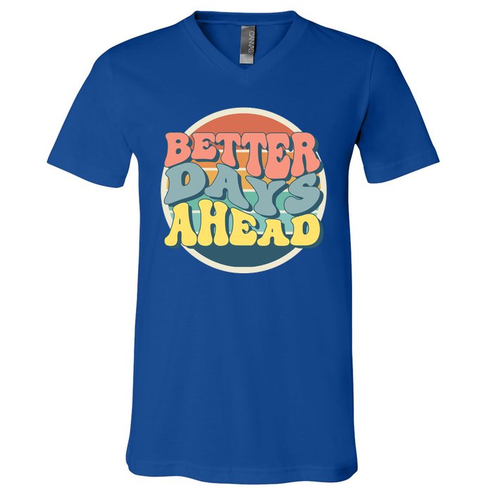 Better Days Ahead Retro Sunset V-Neck T-Shirt