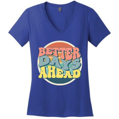 Better Days Ahead Retro Sunset Women's V-Neck T-Shirt