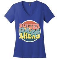Better Days Ahead Retro Sunset Women's V-Neck T-Shirt