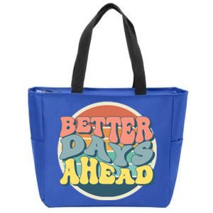 Better Days Ahead Retro Sunset Zip Tote Bag