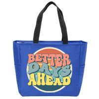 Better Days Ahead Retro Sunset Zip Tote Bag