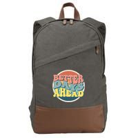 Better Days Ahead Retro Sunset Cotton Canvas Backpack