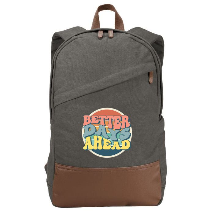 Better Days Ahead Retro Sunset Cotton Canvas Backpack