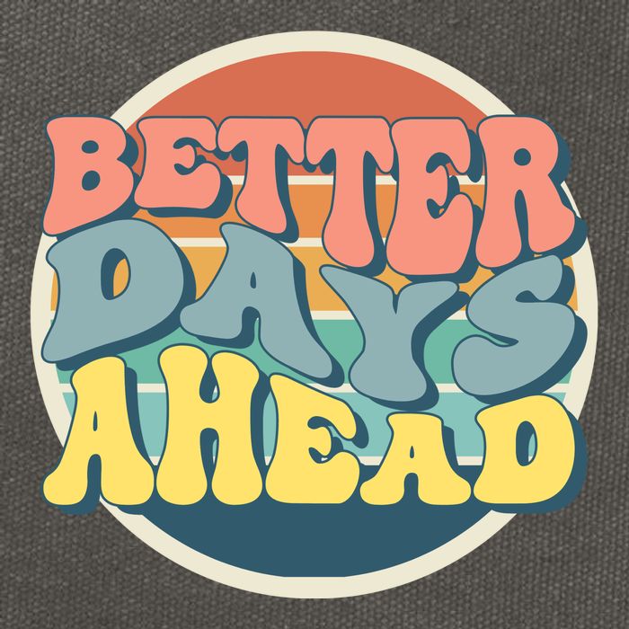 Better Days Ahead Retro Sunset Cotton Canvas Backpack