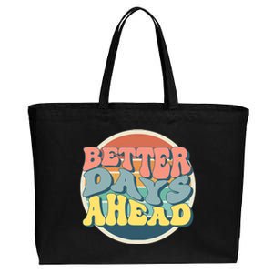 Better Days Ahead Retro Sunset Cotton Canvas Jumbo Tote