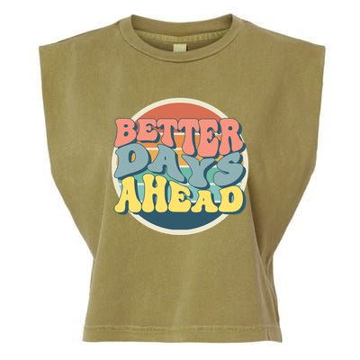 Better Days Ahead Retro Sunset Garment-Dyed Women's Muscle Tee