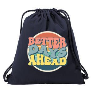 Better Days Ahead Retro Sunset Drawstring Bag