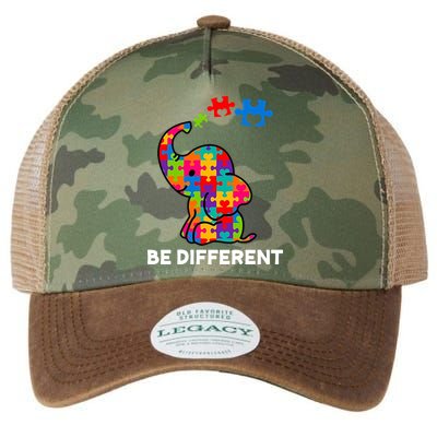 Be Different Autism Awareness Elephant Legacy Tie Dye Trucker Hat