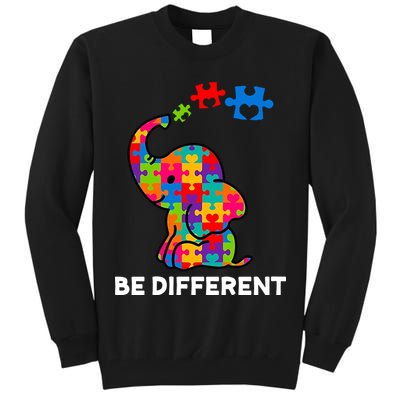 Be Different Autism Awareness Elephant Tall Sweatshirt