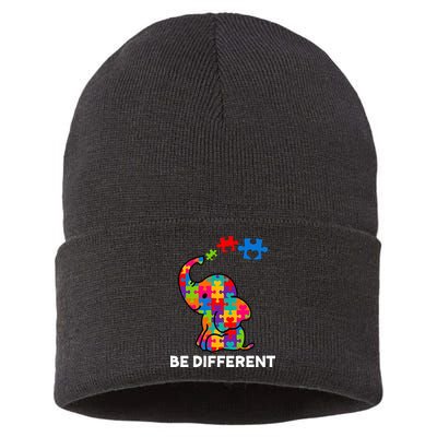 Be Different Autism Awareness Elephant Sustainable Knit Beanie