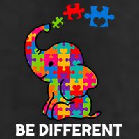 Be Different Autism Awareness Elephant 25L Jumbo Tote