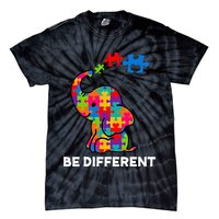 Be Different Autism Awareness Elephant Tie-Dye T-Shirt