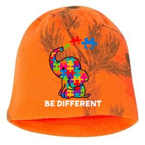 Be Different Autism Awareness Elephant Kati - Camo Knit Beanie