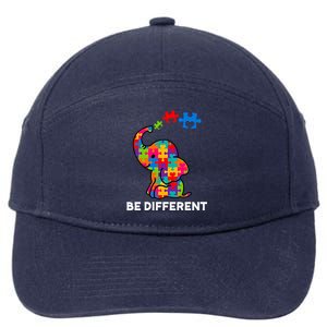 Be Different Autism Awareness Elephant 7-Panel Snapback Hat