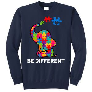 Be Different Autism Awareness Elephant Tall Sweatshirt