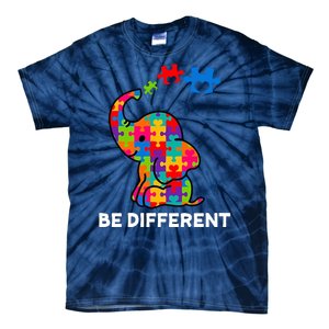 Be Different Autism Awareness Elephant Tie-Dye T-Shirt