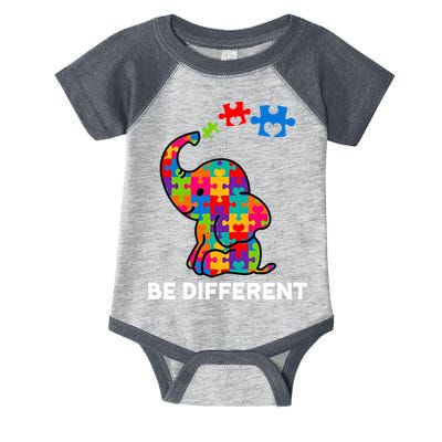 Be Different Autism Awareness Elephant Infant Baby Jersey Bodysuit