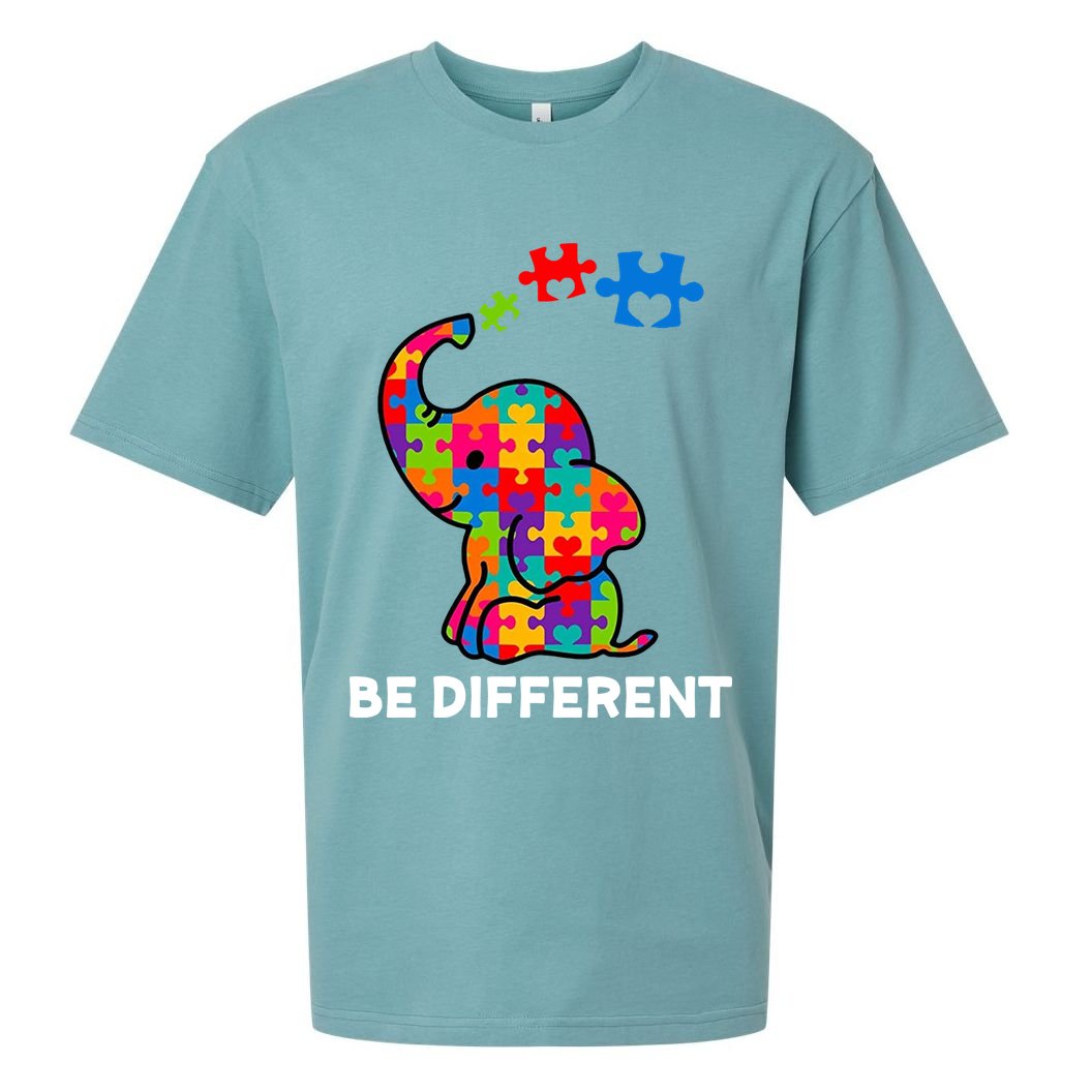 Be Different Autism Awareness Elephant Sueded Cloud Jersey T-Shirt