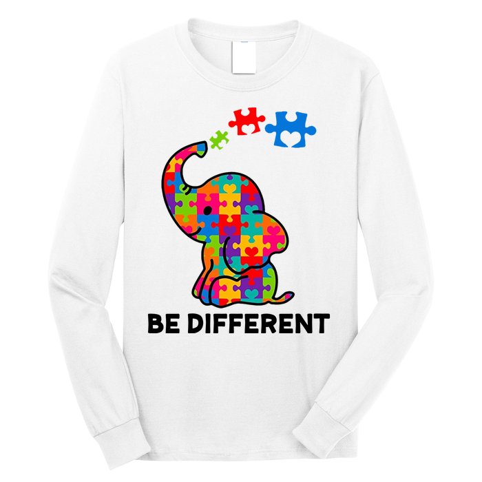 Be Different Autism Awareness Elephant Long Sleeve Shirt