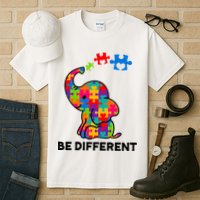 Be Different Autism Awareness Elephant Tall T-Shirt